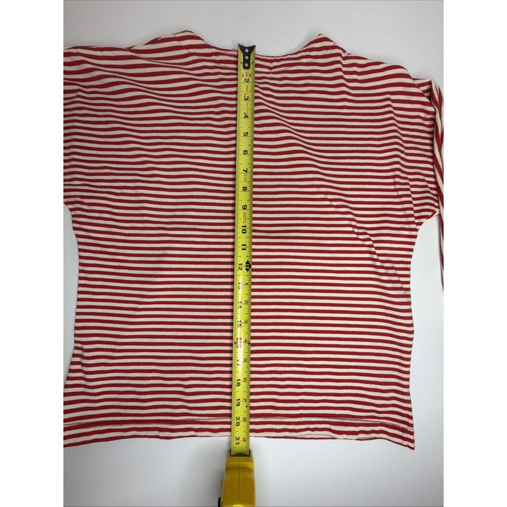 Vintage Basic Ingredients Red White Striped Button Top Small 3/4 Long Sleeve - Picture 9 of 11